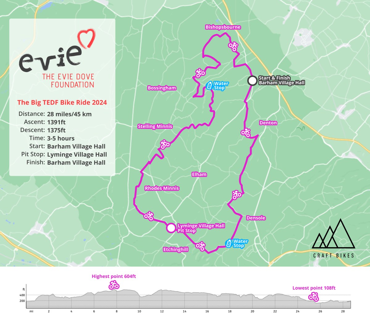 This is the route of the Big Bike Ride that we are supporting on 21st June. 28 miles of beautiful Kentish countryside. Come and join us?!? 🚴♀️🚴🚴♀️🚴